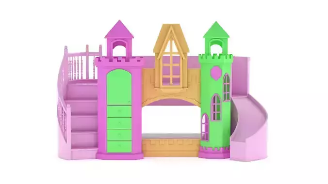 Castle Bed Kid Room 3D model