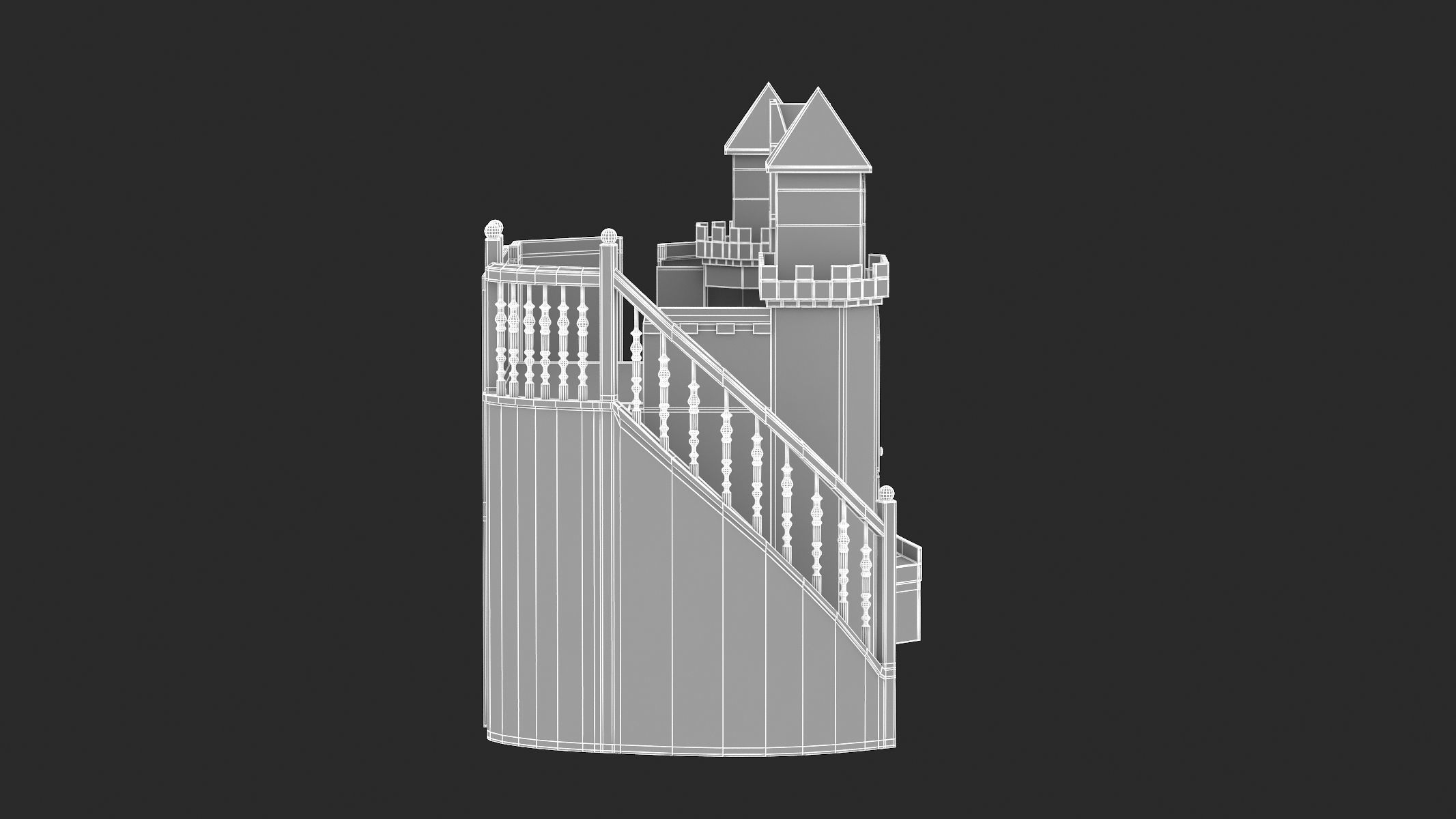 Castle Bed Kid Room 3D model_22