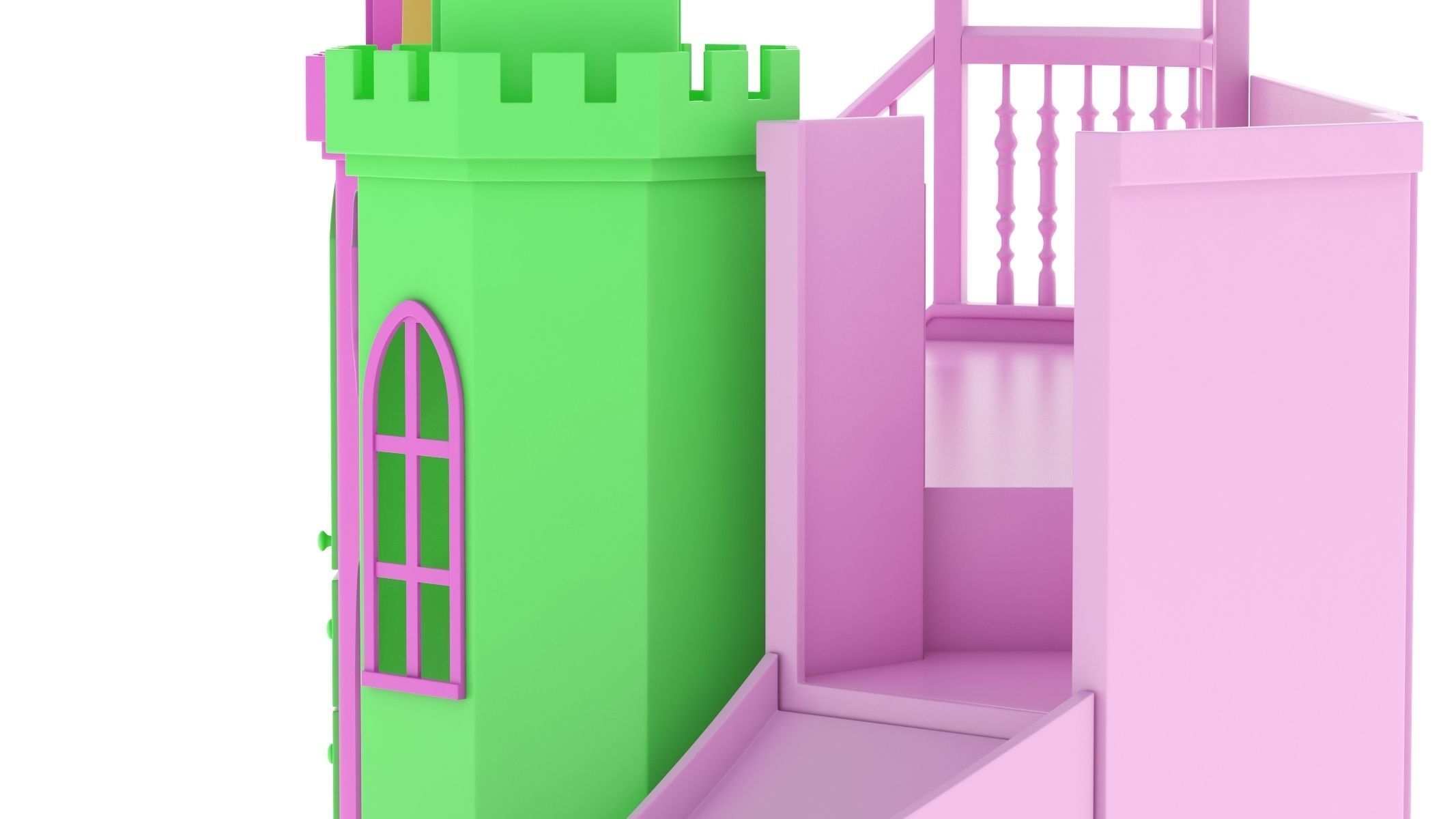 Castle Bed Kid Room 3D model_16