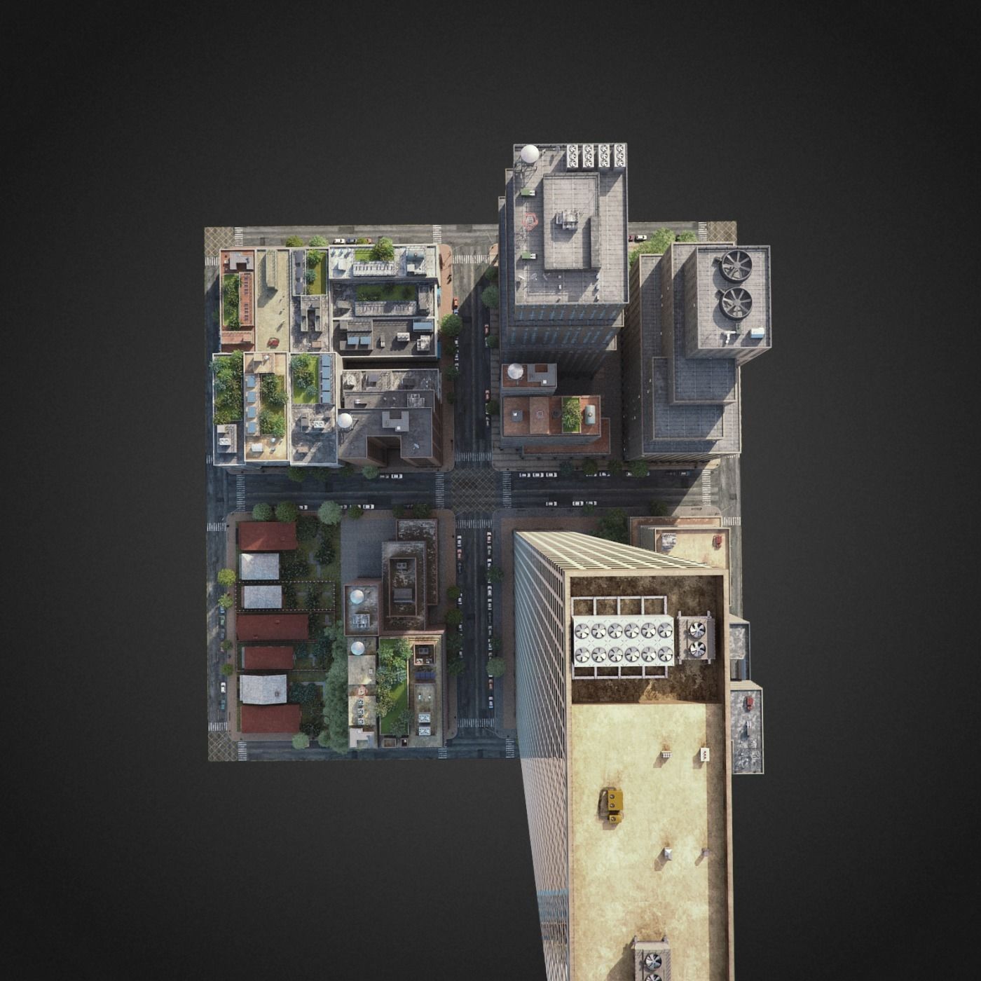 Realistic City District H11-R7 3D model_12