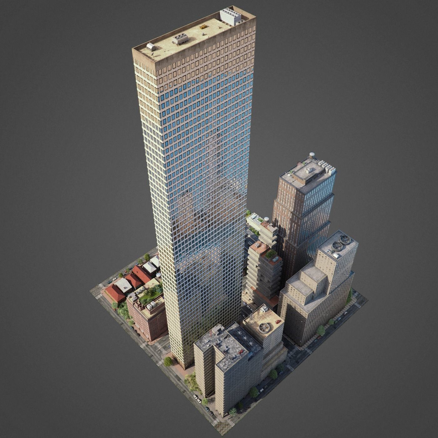 Realistic City District H11-R7 3D model_3
