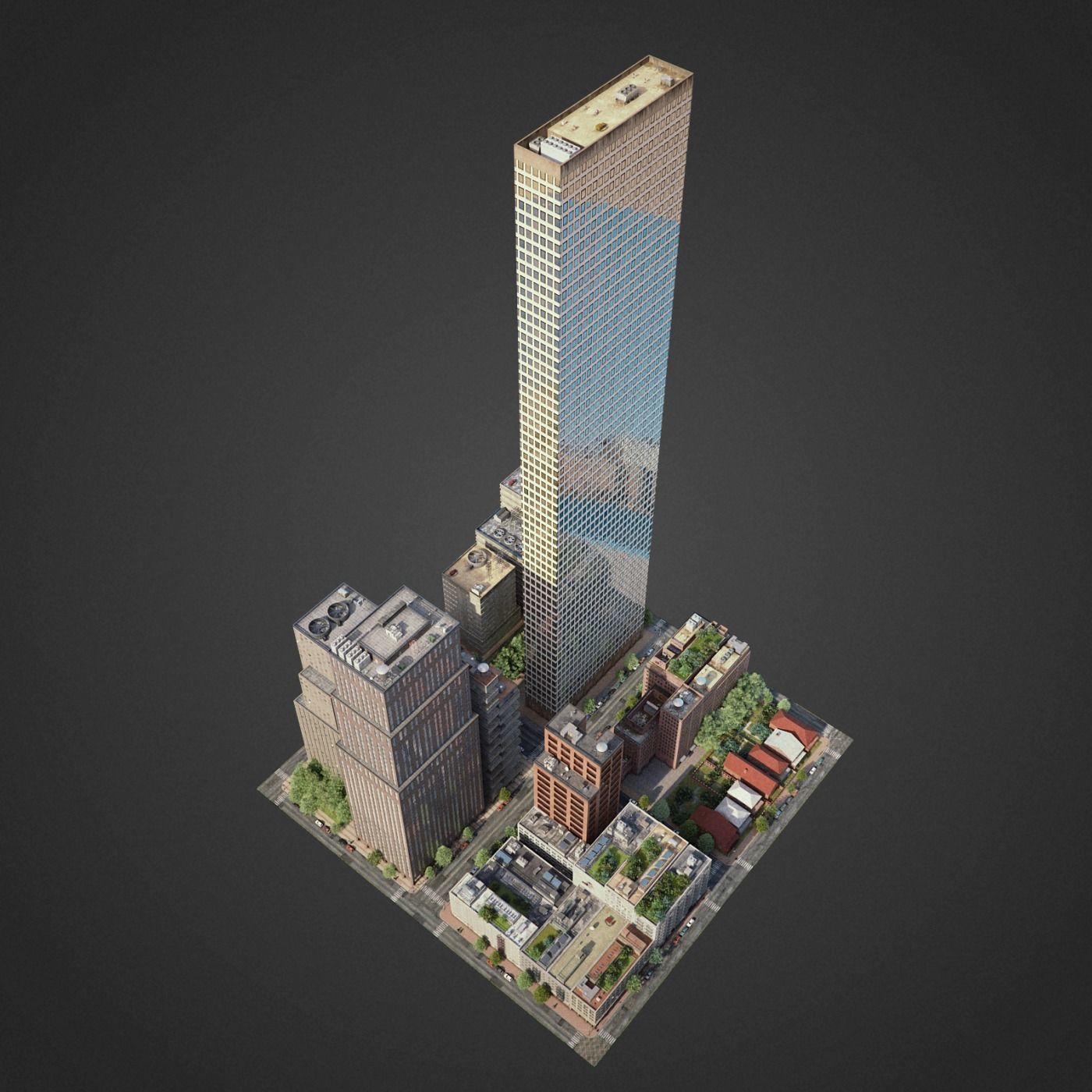 Realistic City District H11-R7 3D model_1