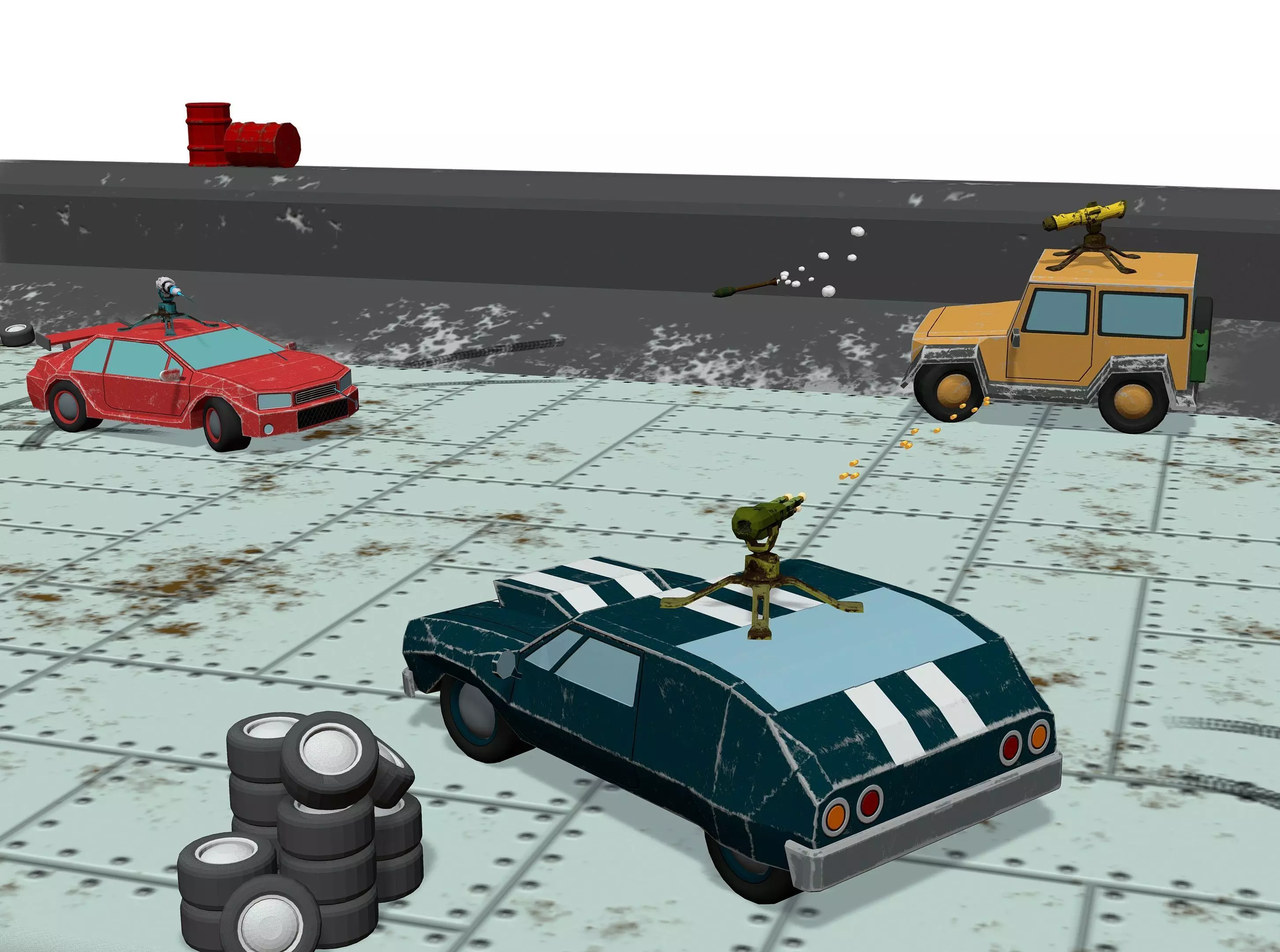 Stylized Race-Demolition Car Pack 3D Model Collection_0