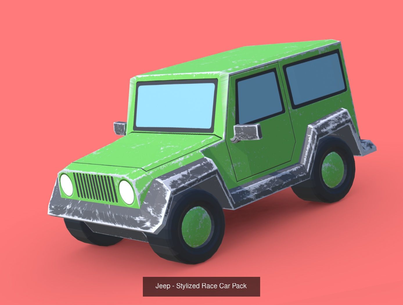 Stylized Race-Demolition Car Pack 3D Model Collection_5