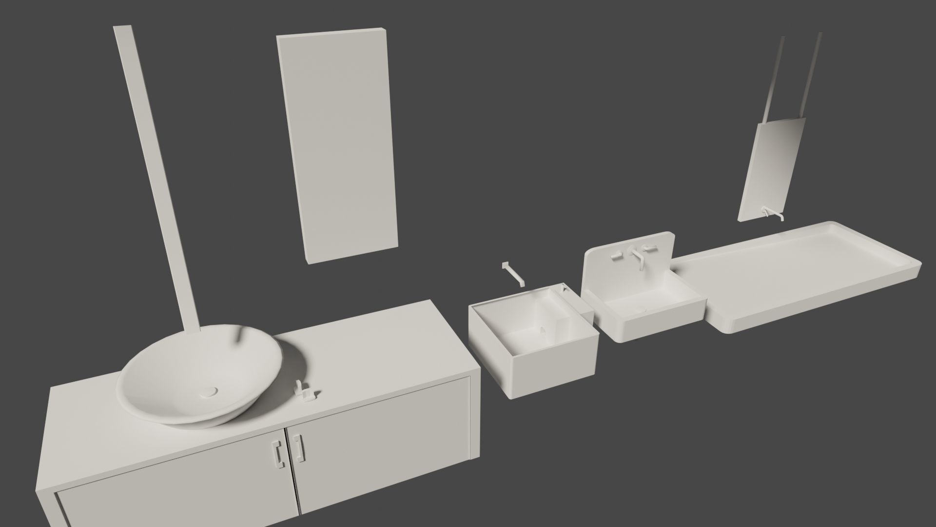 5 Cabinets - 4 Sinks Pack 3D Model Collection_35