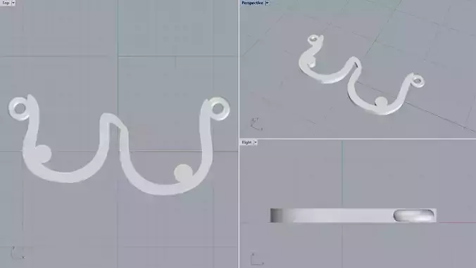 Asymmetric breasts pendant 3D print model