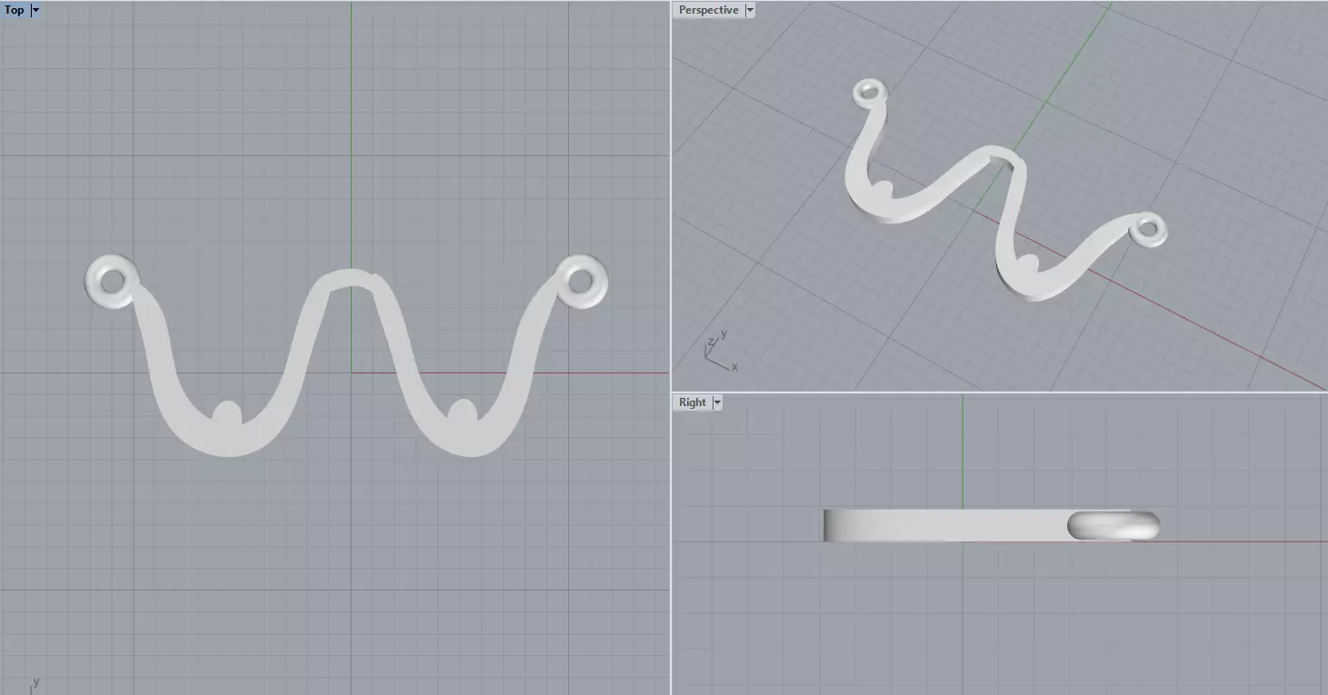 Relaxed breasts pendant 3D print model 3D print model_0