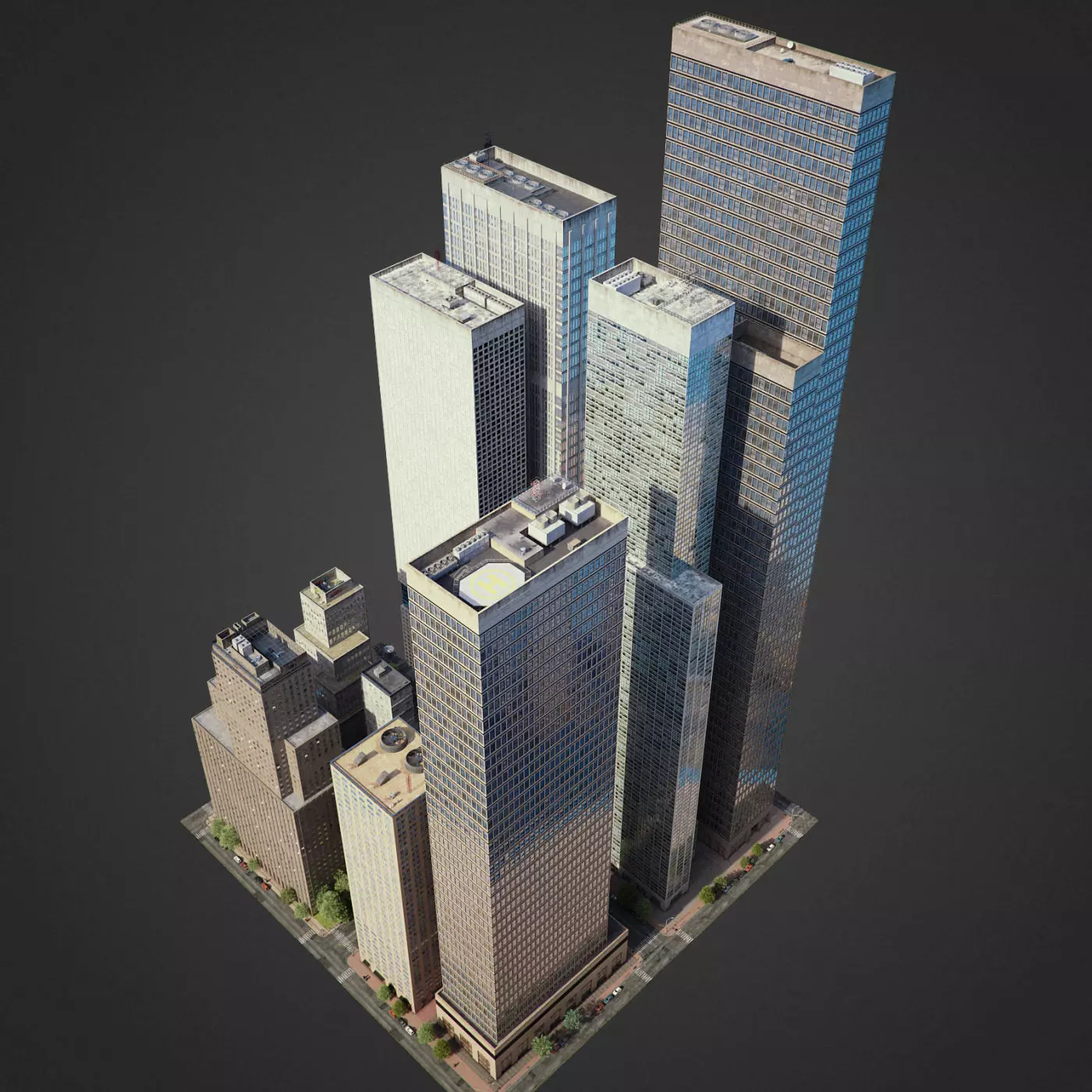 Realistic City District H2-C8 3D model_0