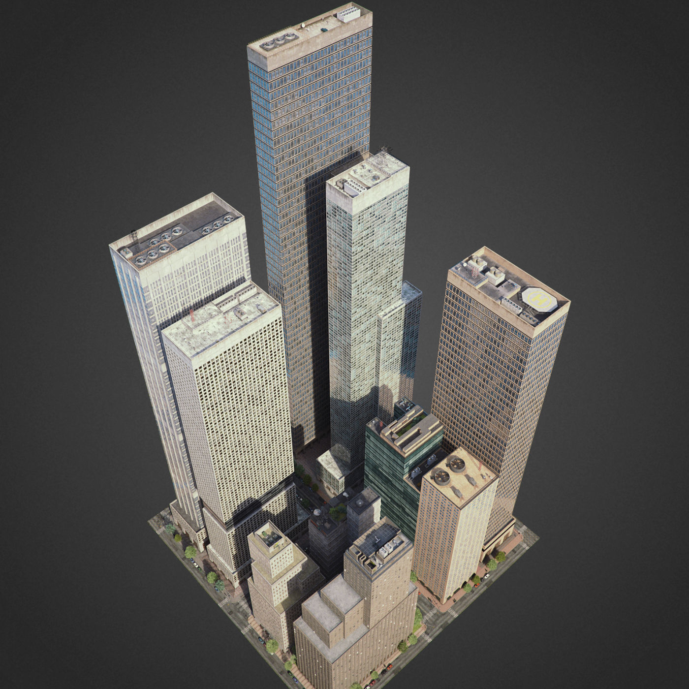 Realistic City District H2-C8 3D model_1