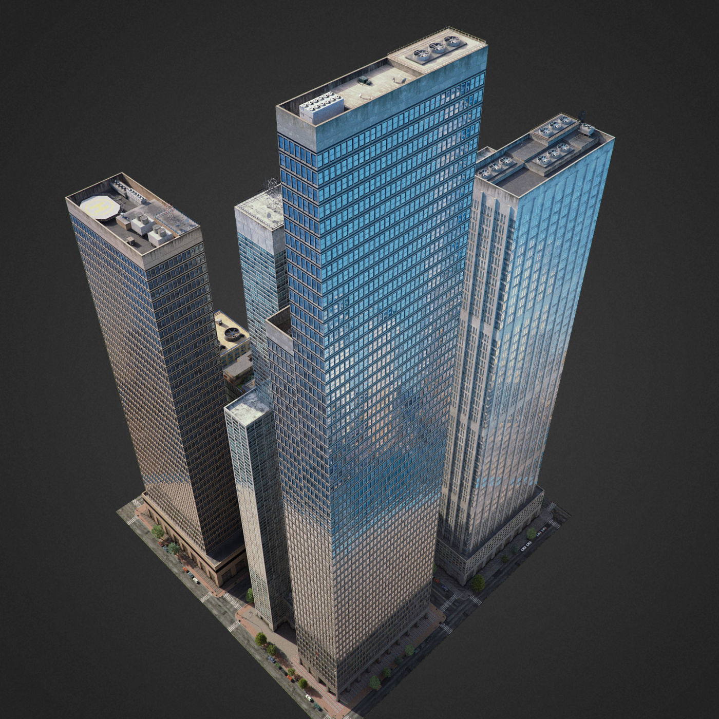 Realistic City District H2-C8 3D model_2