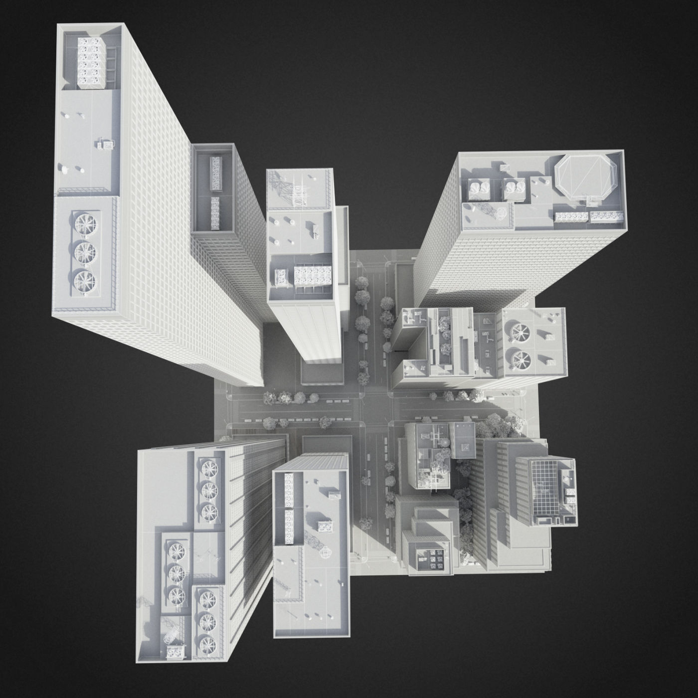 Realistic City District H2-C8 3D model_25