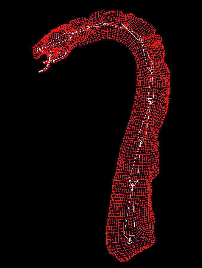Insectoid Worm monster Low-poly 3D model_8