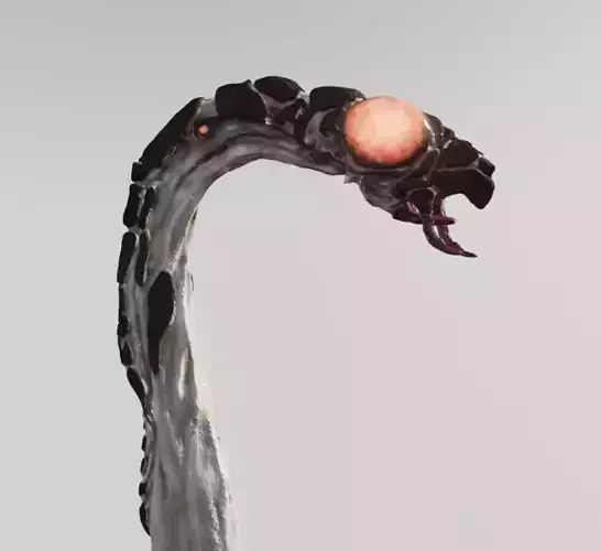Insectoid Worm monster Low-poly 3D model