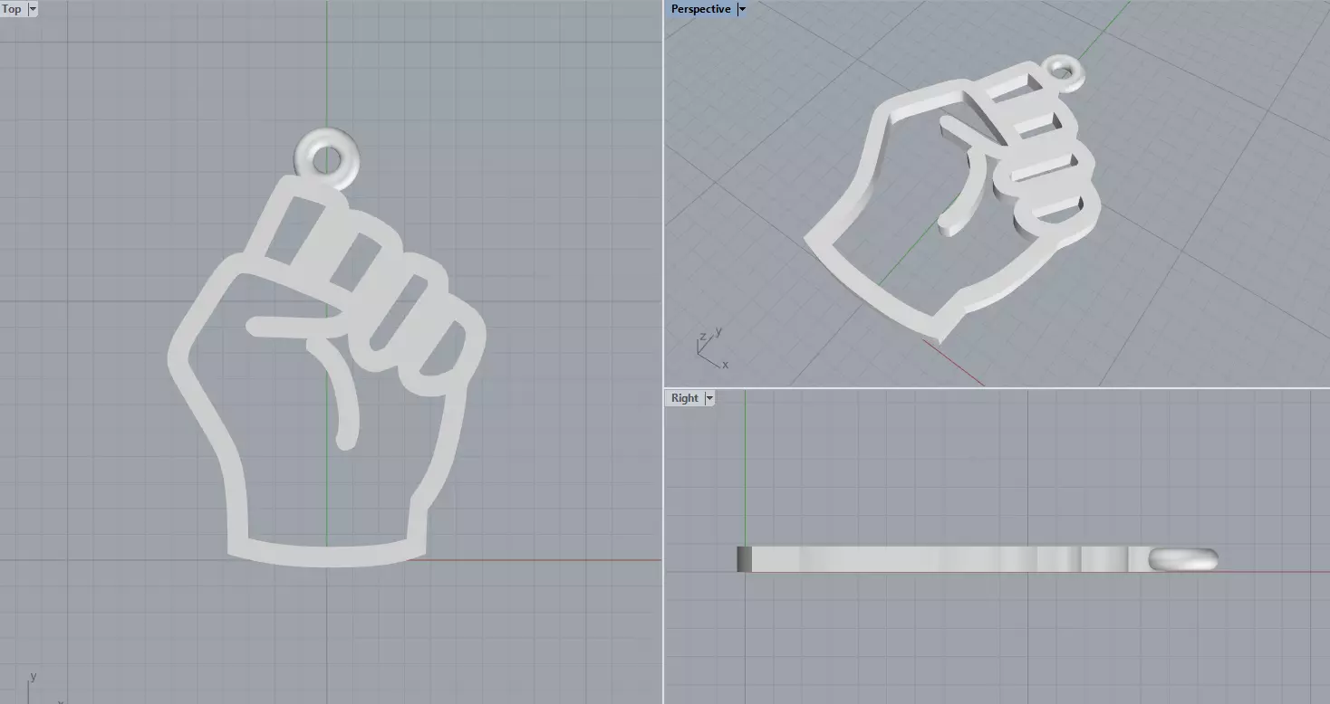Fist symbol 3D print model 3D print model_0