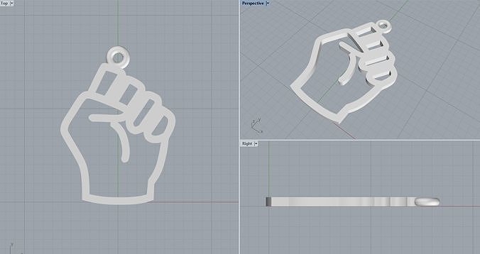 Fist symbol 3D print model 3D print model