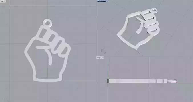 Fist symbol 3D print model 3D print model