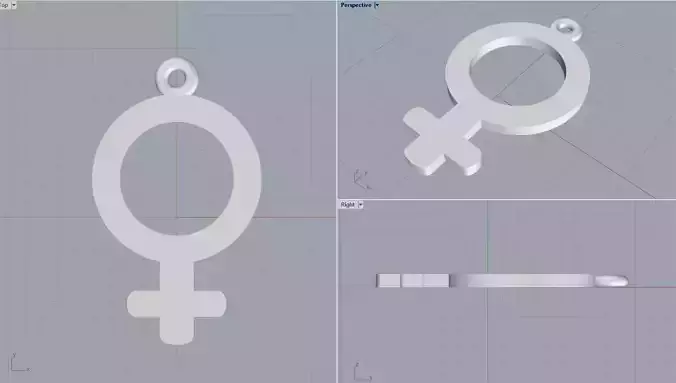 Woman symbol  3D print model