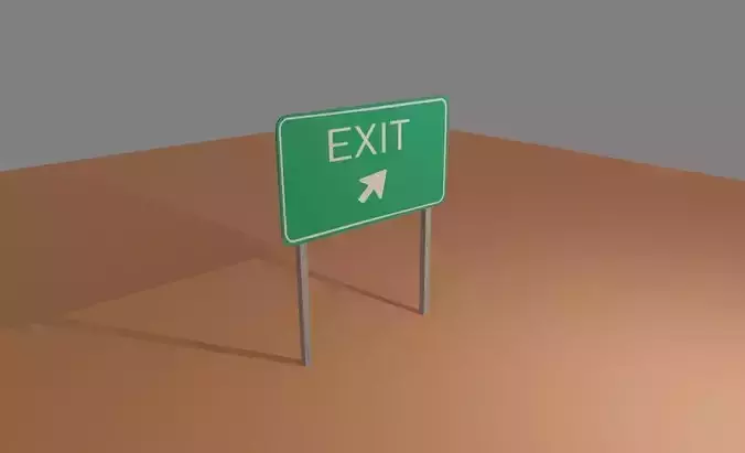 Exit Road Sign - Placa de Saida da Estrada