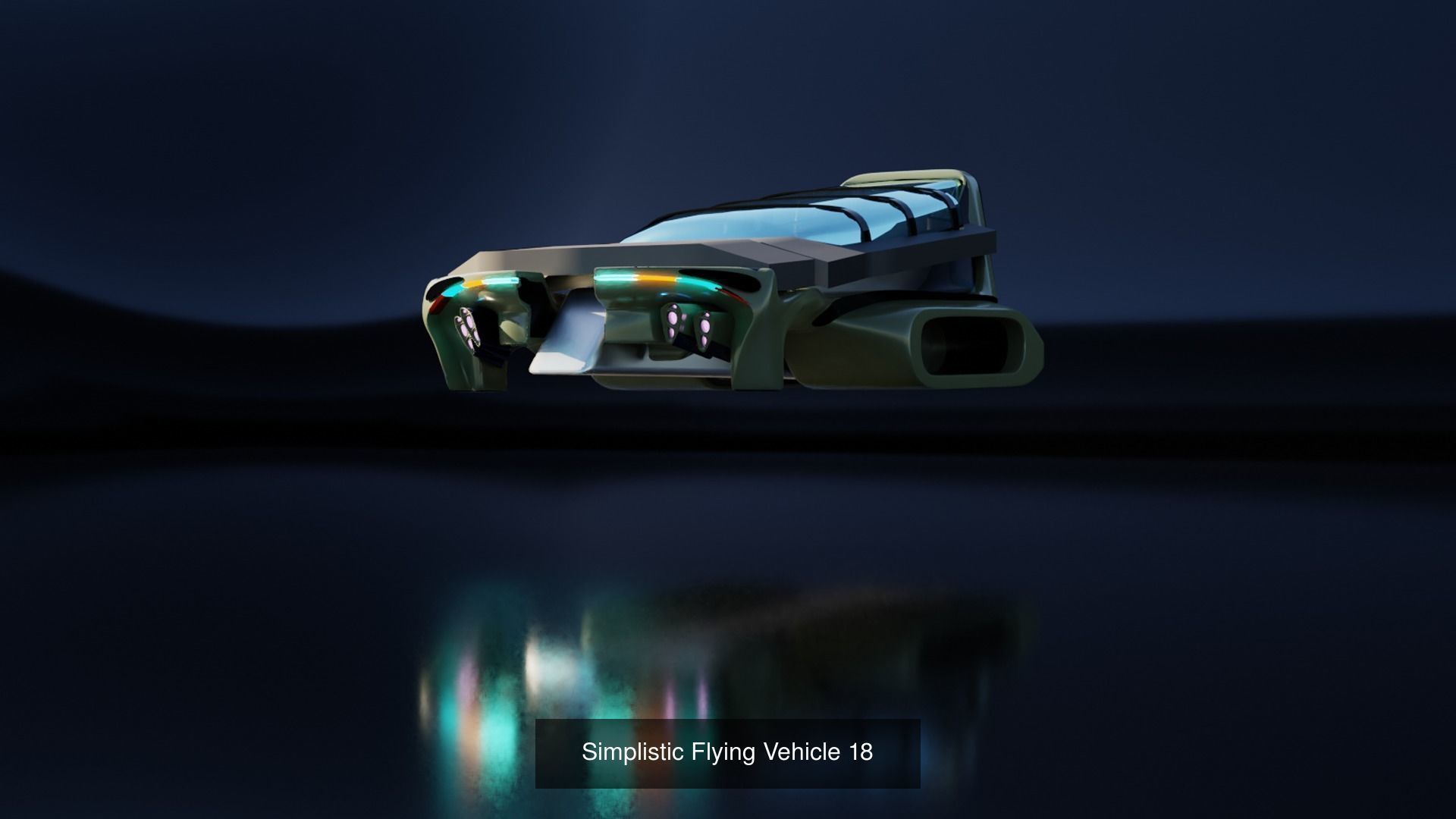 320 Futuristic LowPoly Buildings plus 20 Flying Cars 3D Model Collection_21
