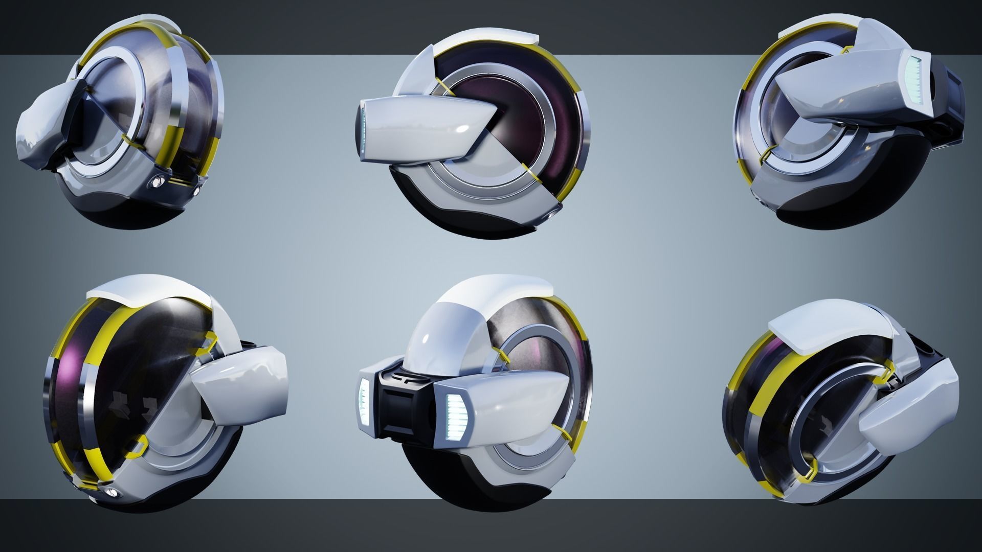 320 Futuristic LowPoly Buildings plus 20 Flying Cars 3D Model Collection_16