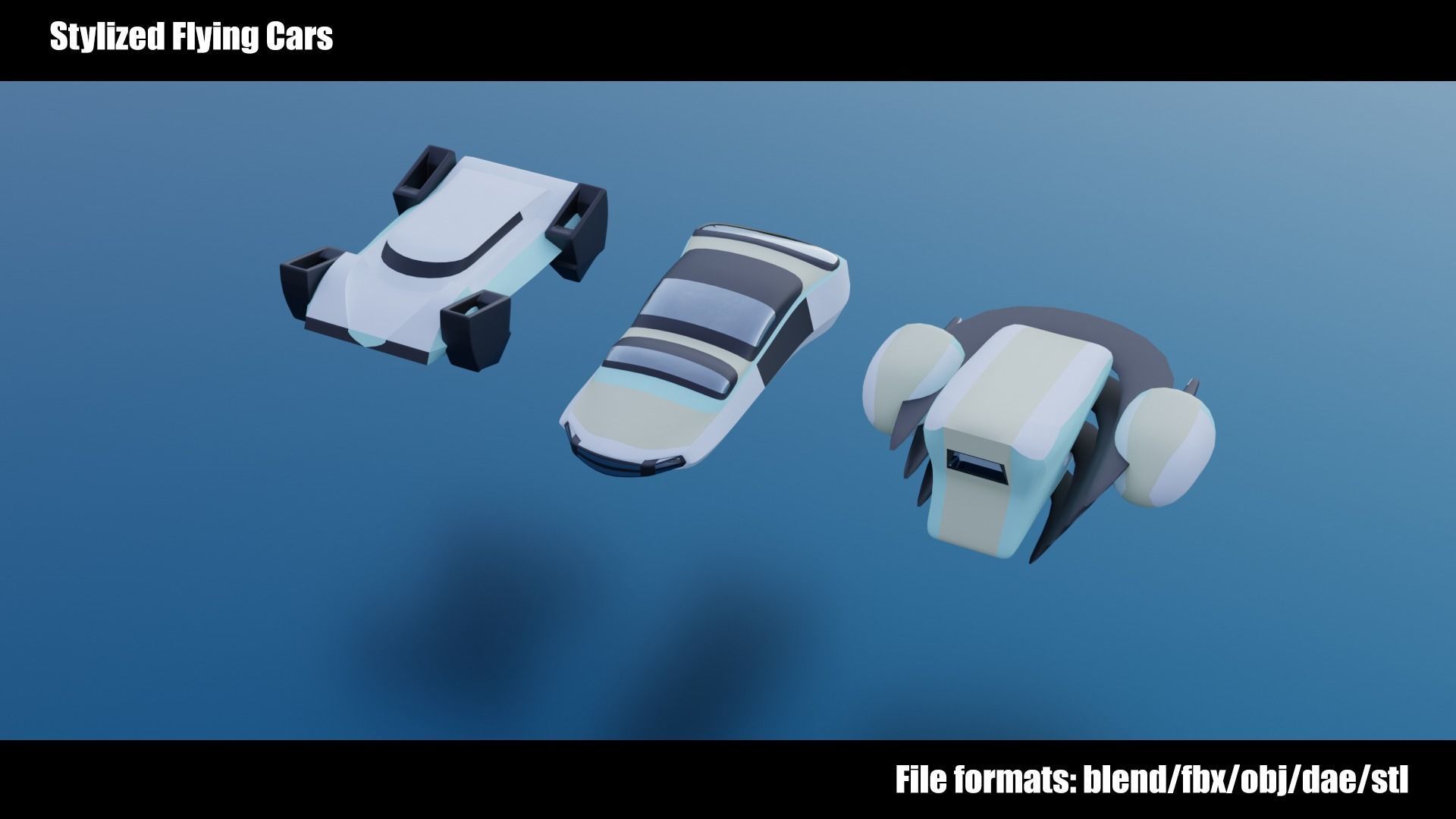320 Futuristic LowPoly Buildings plus 20 Flying Cars 3D Model Collection_25