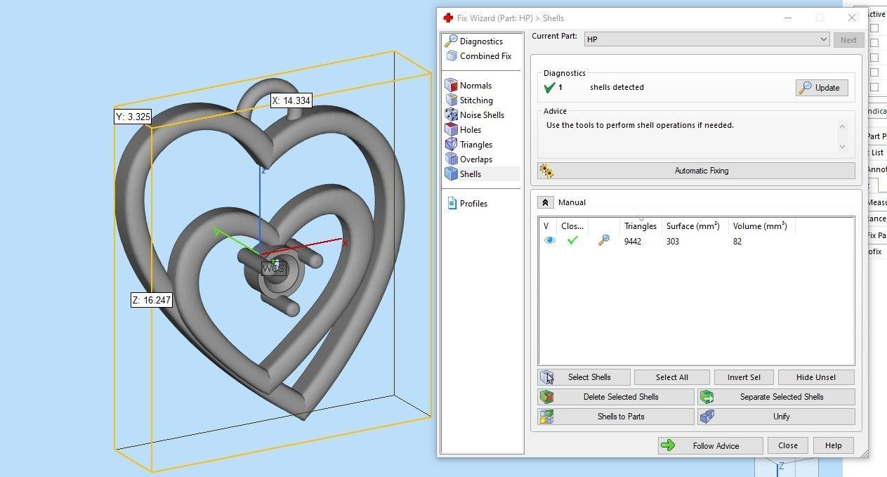 Double Heart Shape Pendant  3D print model_8
