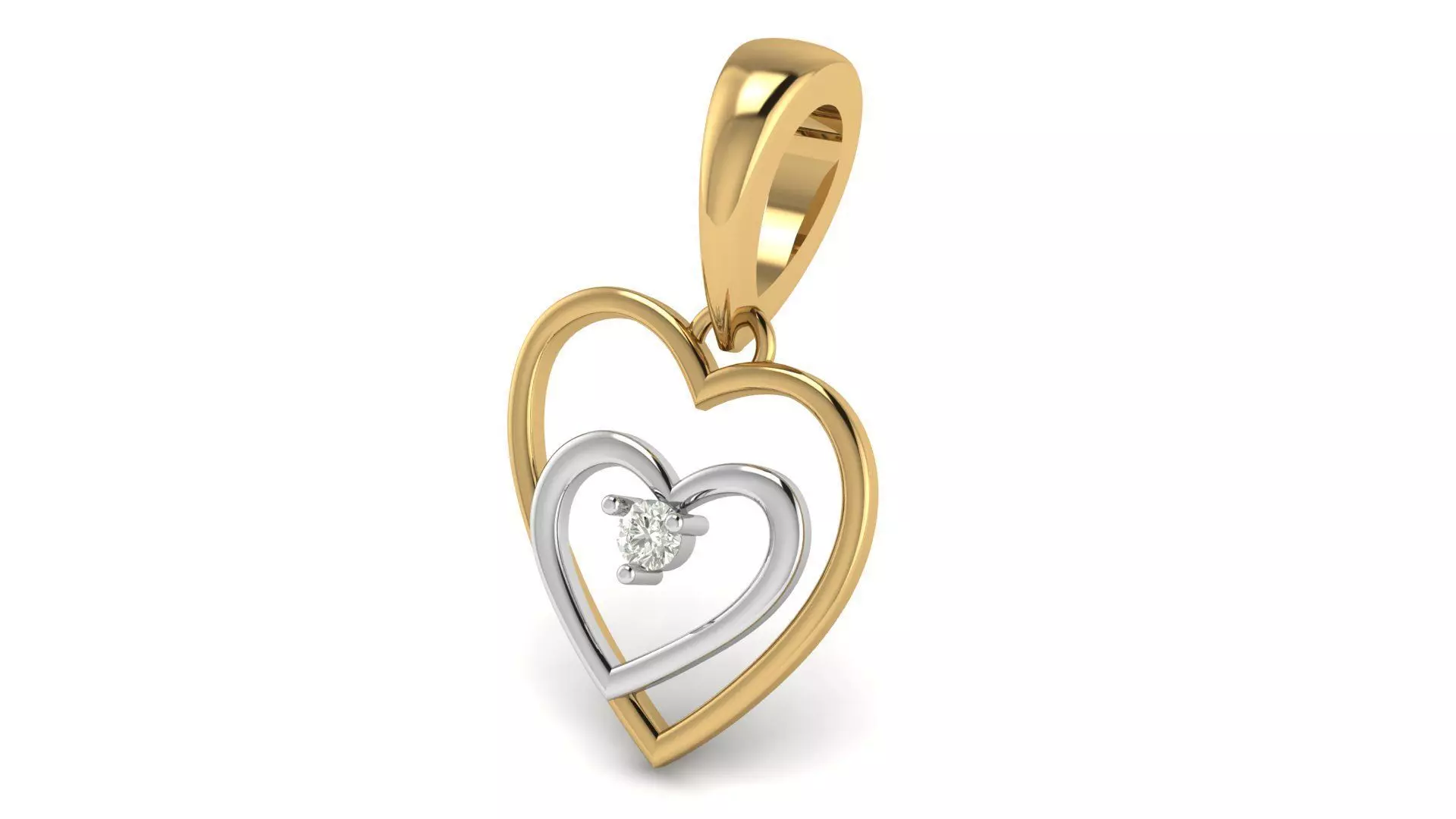 Double Heart Shape Pendant  3D print model_0