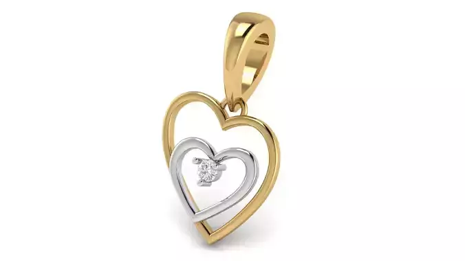 Double Heart Shape Pendant 