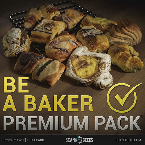 Pastries Pack - Photogrammetry Asset 3D PhotoScan Low-poly 3D model