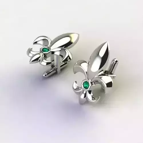 Cufflinks with fleur de lis 002