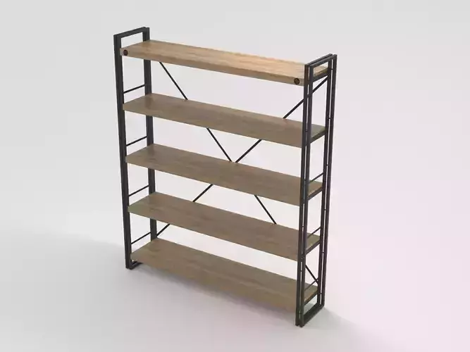 Industrial Wooden Metal Frame Shelf
