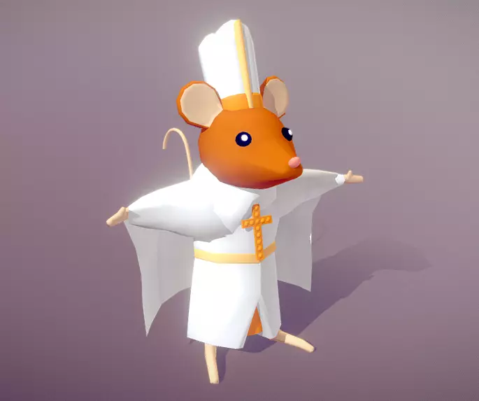 Lowpoly Dorime Rat  Low-poly 3D model_0
