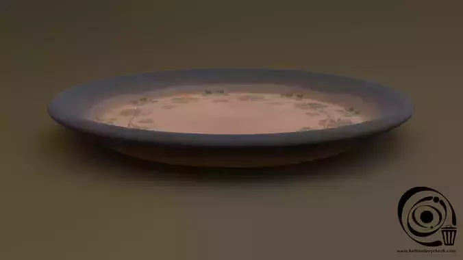 Plate 01 R Low-poly 3D model