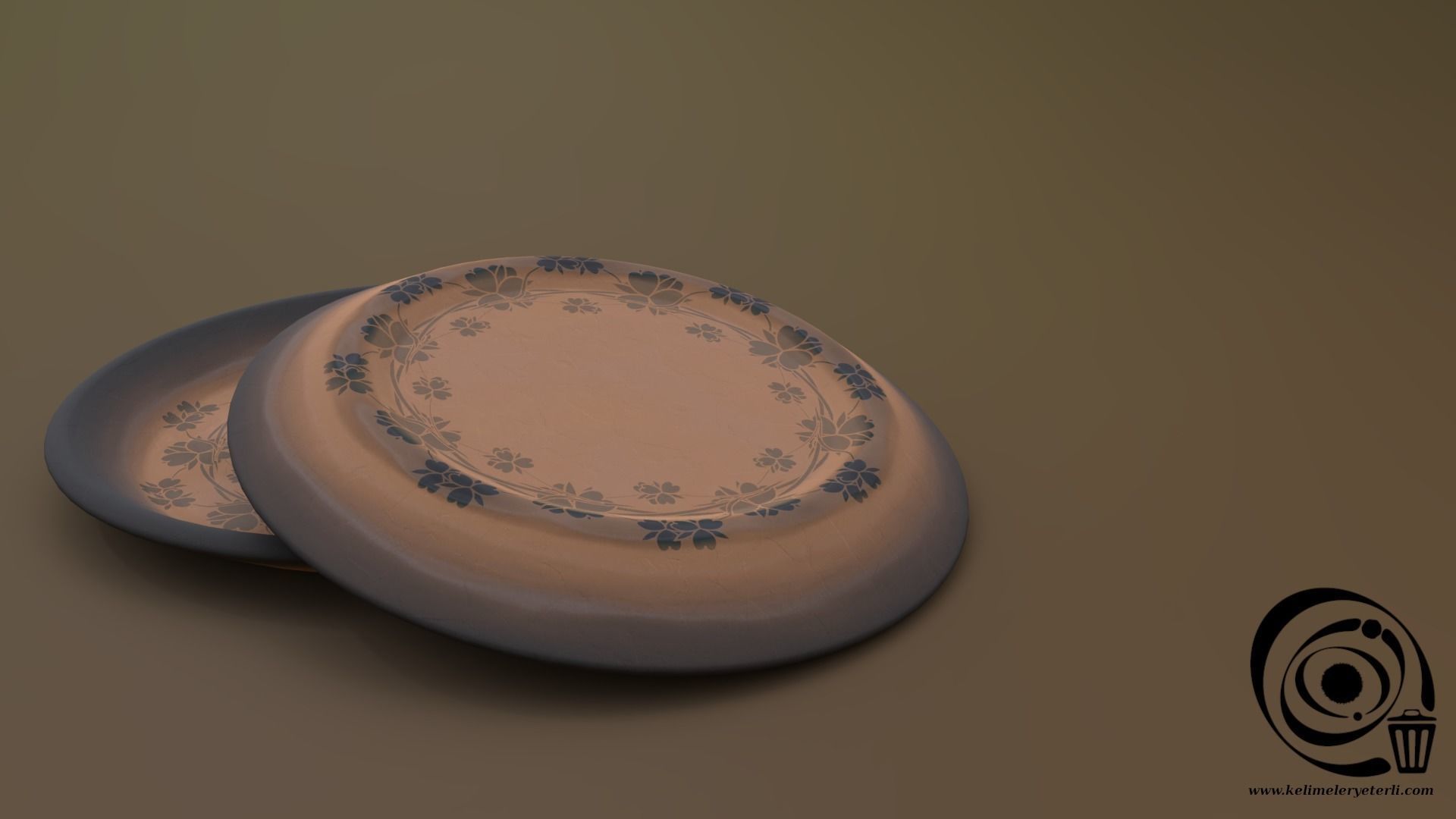 Plate 01 R Low-poly 3D model_4