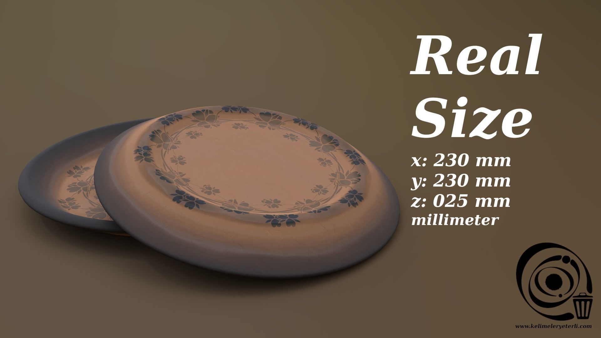 Plate 01 R Low-poly 3D model_3