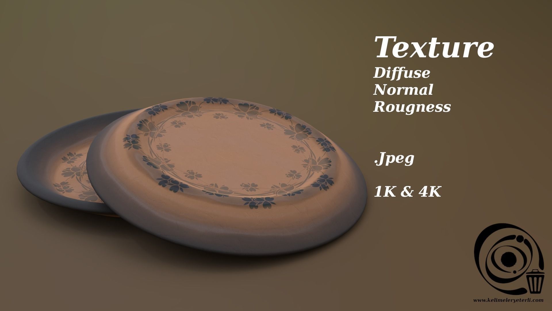 Plate 01 R Low-poly 3D model_1