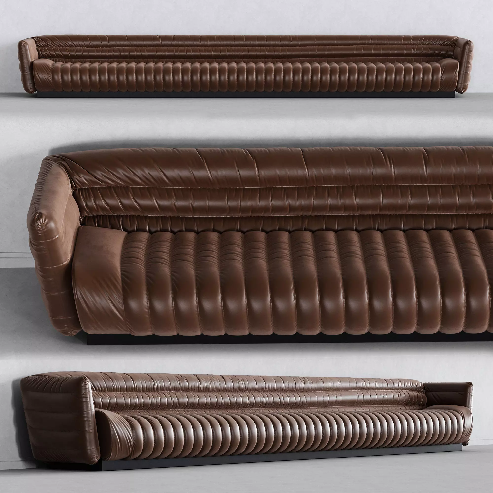 Leather sofa 3D model_0