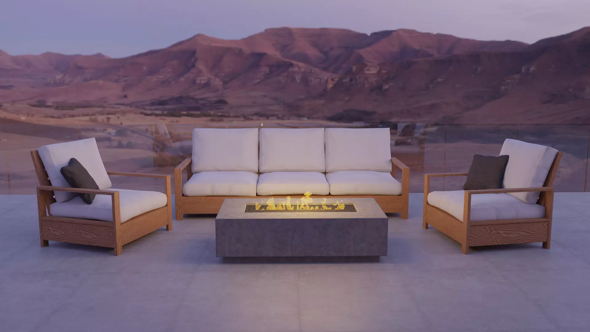 Outdoor furniture Low-poly 3D model