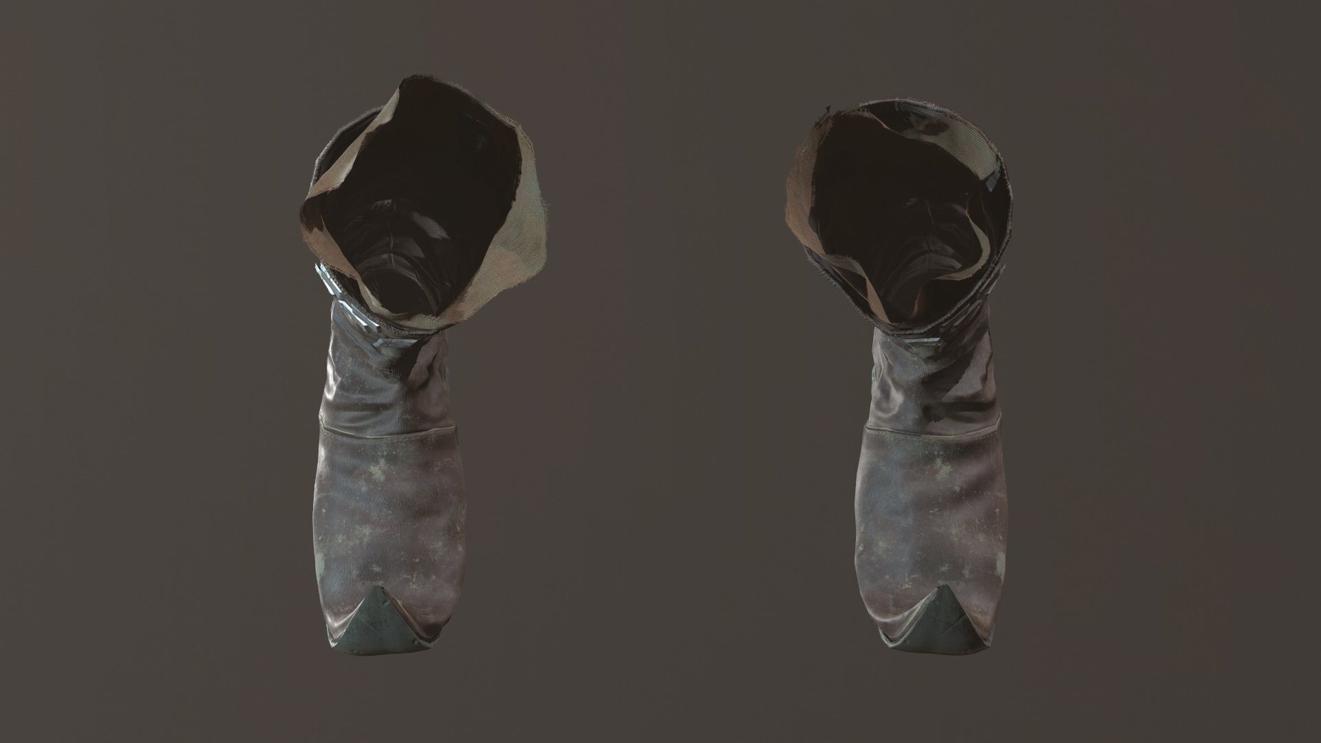 Medieval Leather  Boots Low-poly 3D model_5