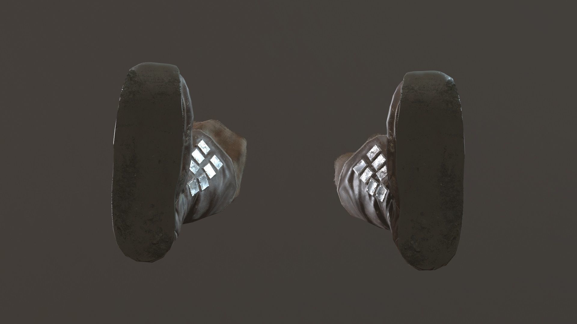 Medieval Leather  Boots Low-poly 3D model_6