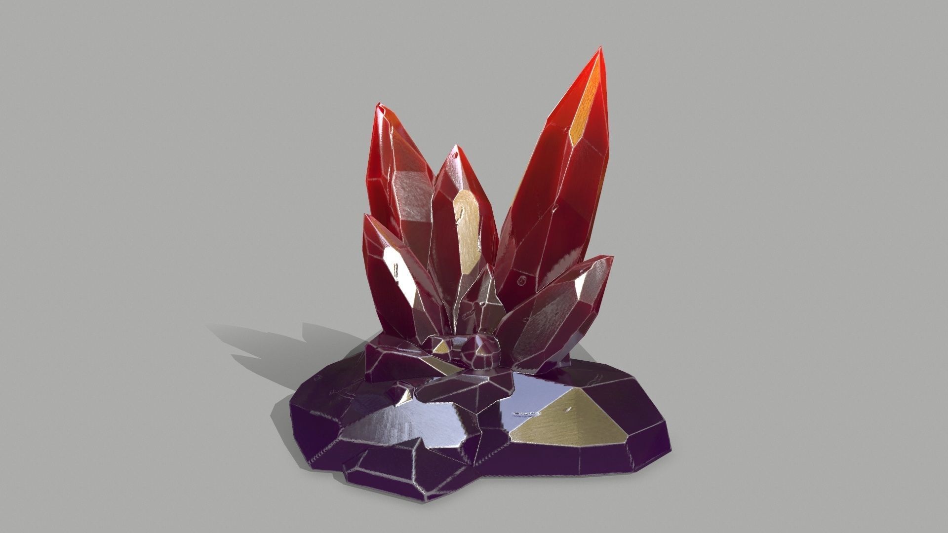 Crystal Set stone Low-poly 3D model_10