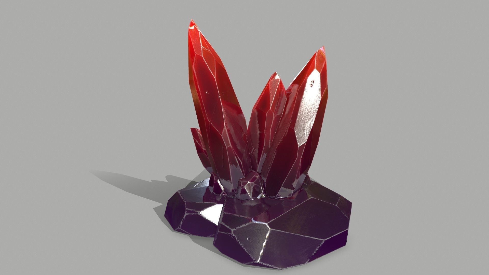 Crystal Set stone Low-poly 3D model_11