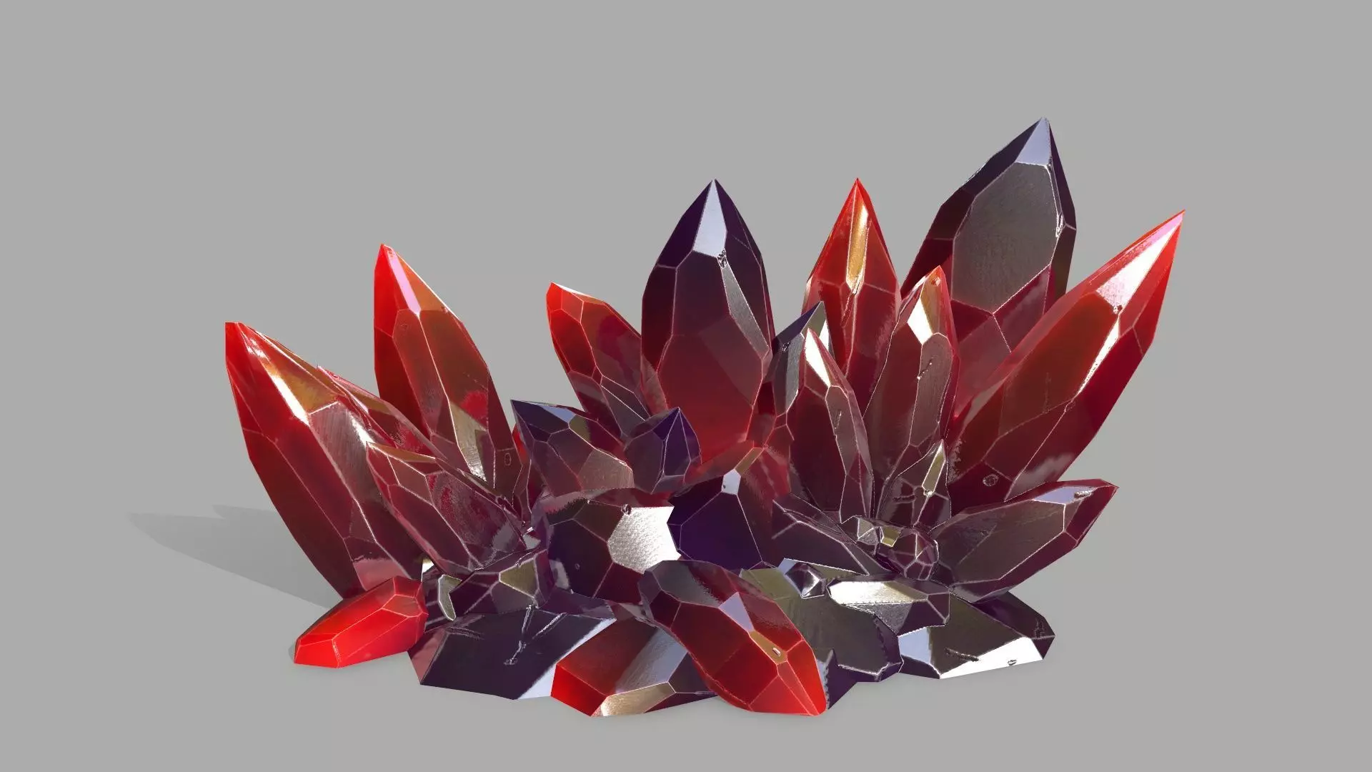 Crystal Set stone Low-poly 3D model_0