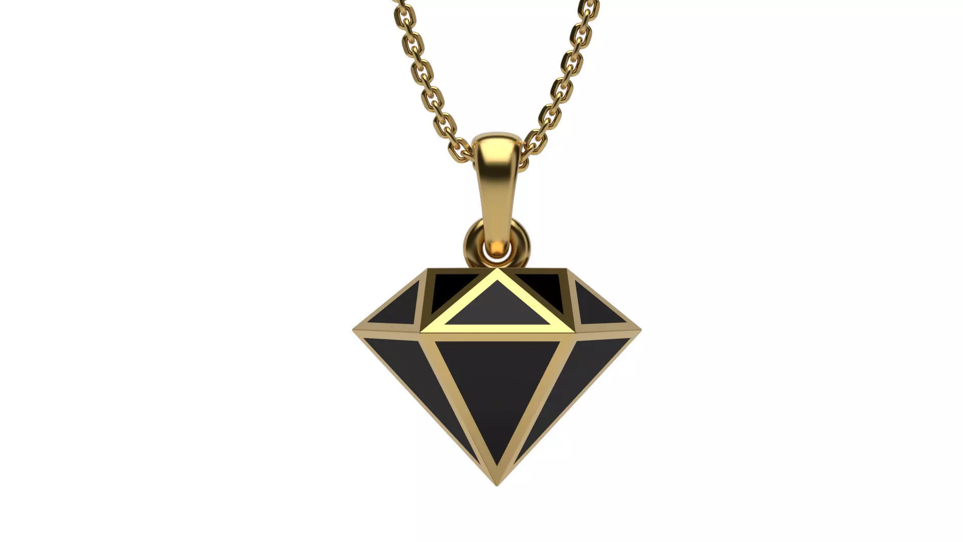Diamond pendant with enamel 3D print model_0