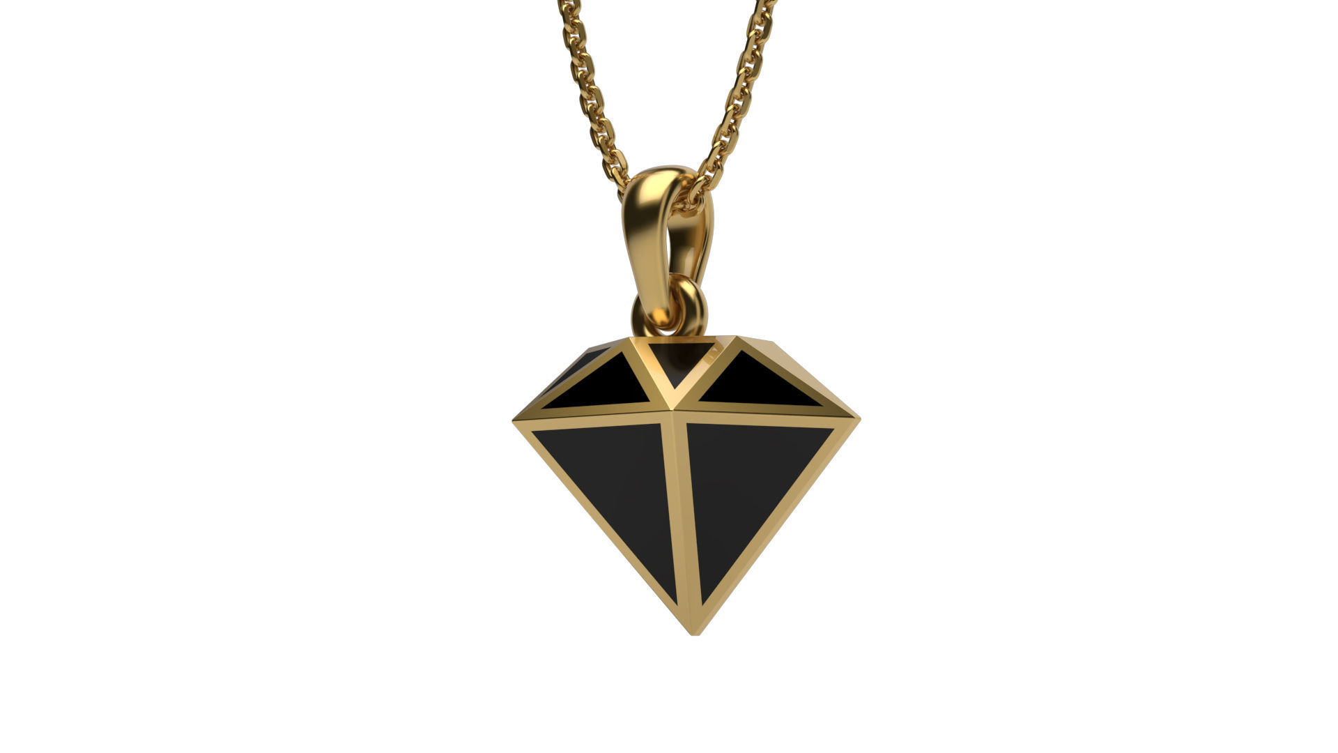 Diamond pendant with enamel 3D print model_1