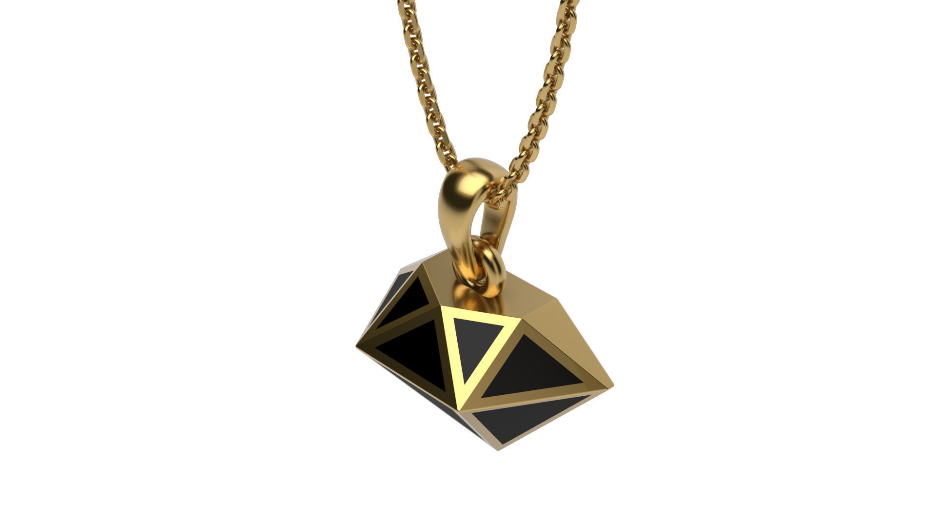 Diamond pendant with enamel 3D print model_2