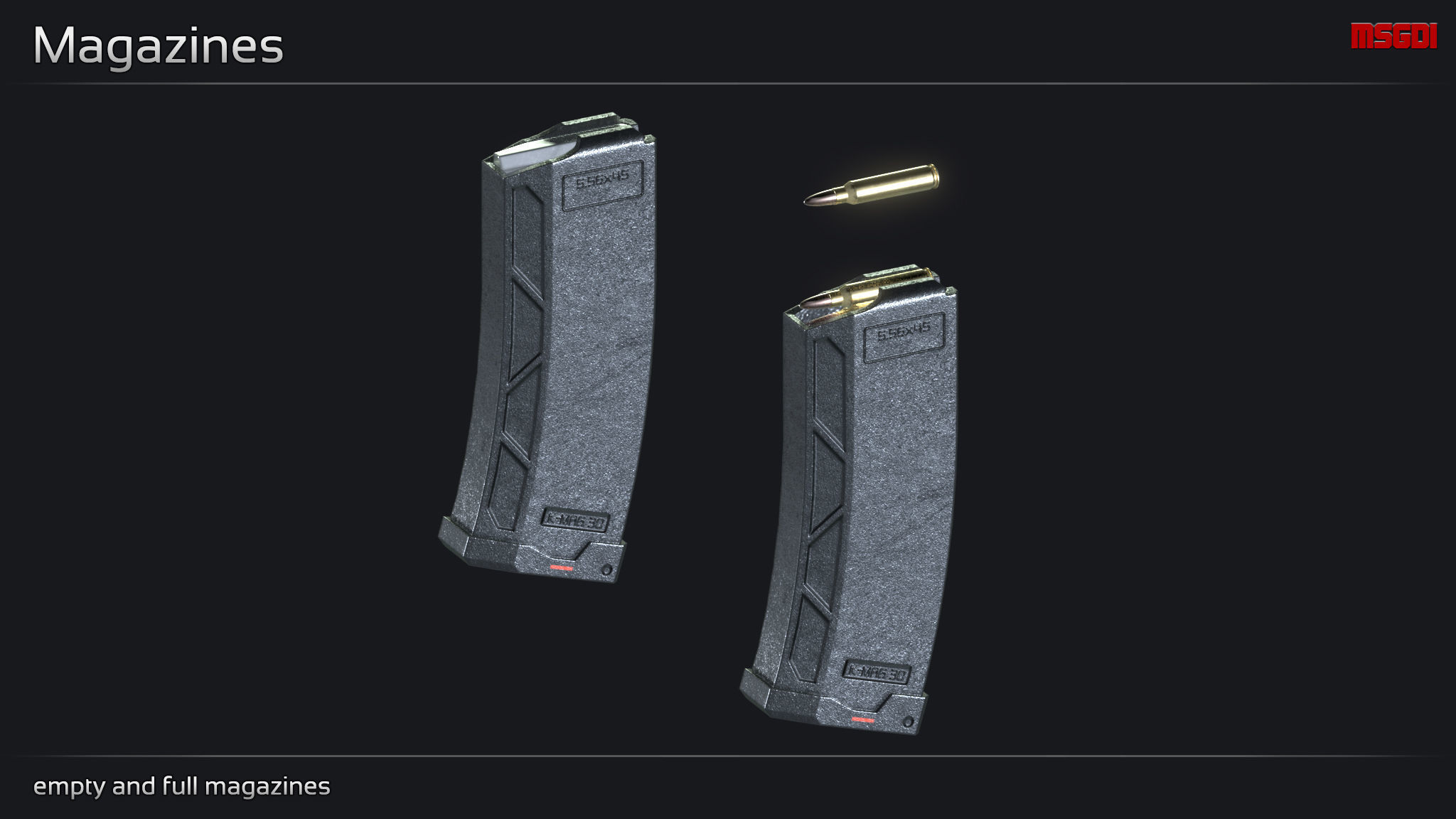 Scifi Assault Rifle L 75 Low-poly 3D model_7