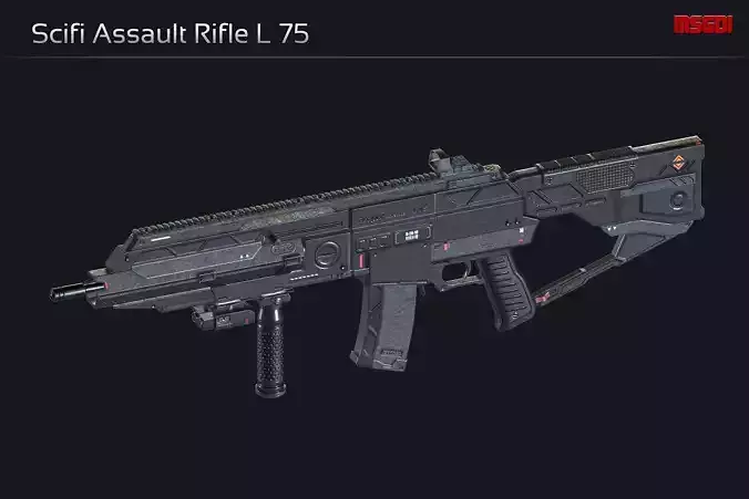 Scifi Assault Rifle L 75 Low-poly 3D model