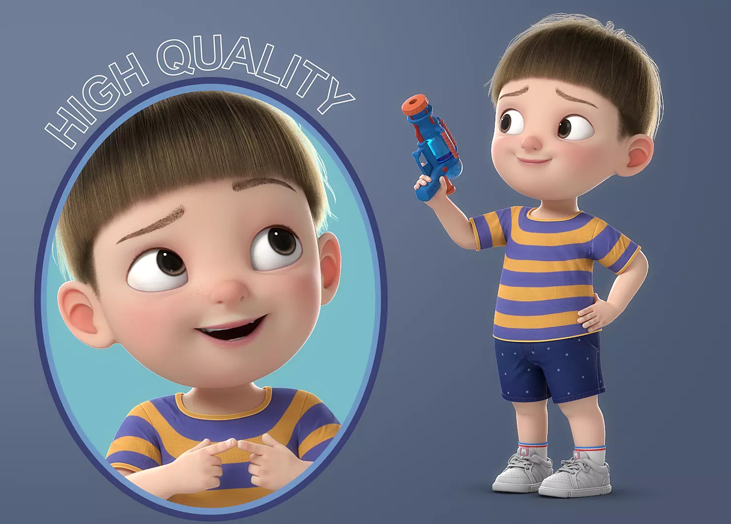 Cartoon Boy Rigged 3D model