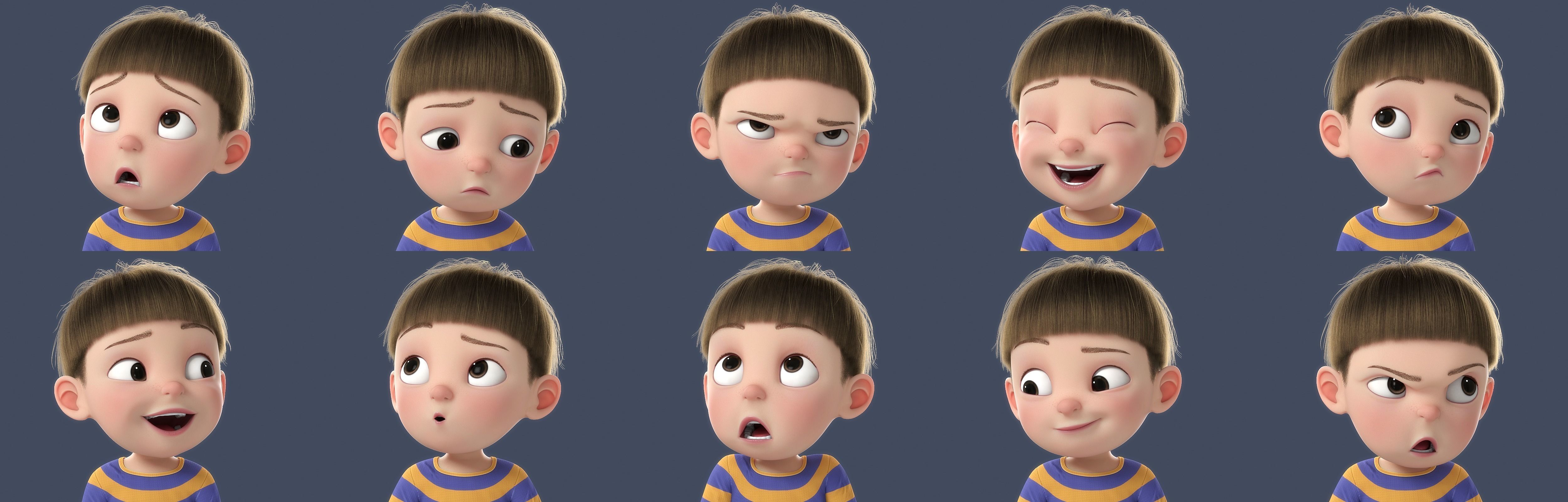 Cartoon Boy Rigged 3D model